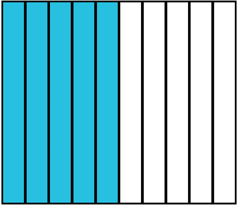 Cerulean-Blue Rectangle Fraction 5:10