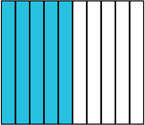 Cerulean-Blue Rectangle Fraction 5:10