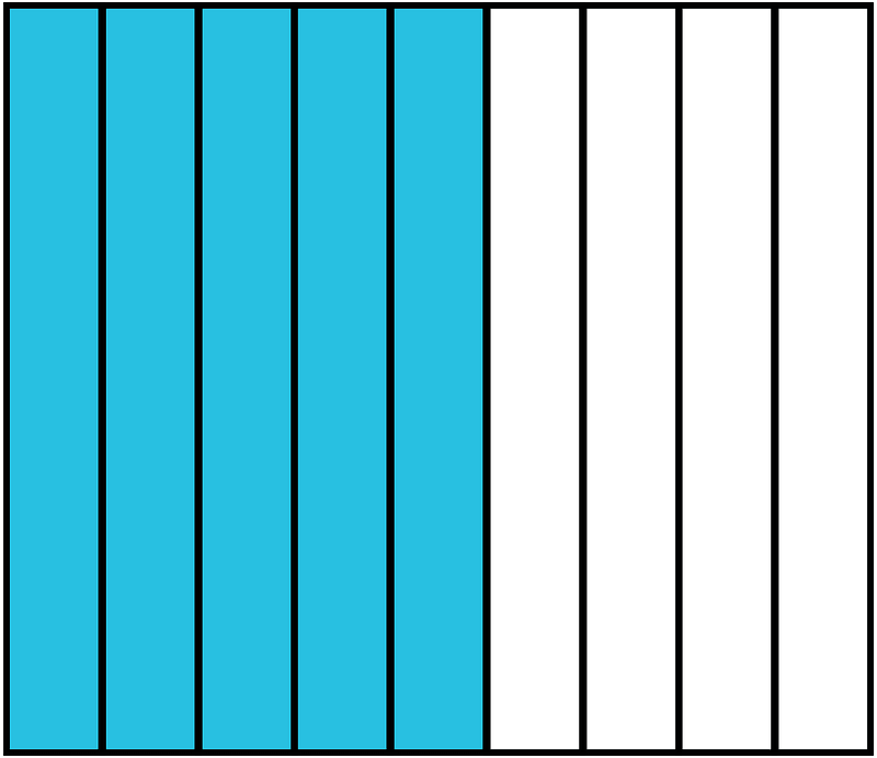 Cerulean-Blue Rectangle Fraction 5:9