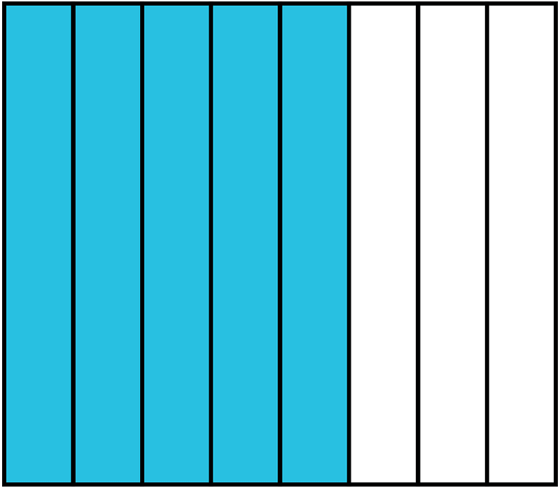 Cerulean-Blue Rectangle Fraction 5:8