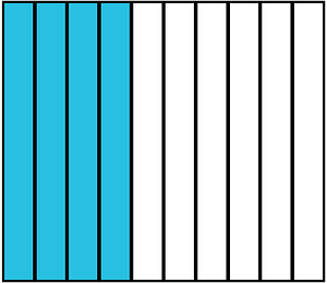 Cerulean-Blue Rectangle Fraction 4:10