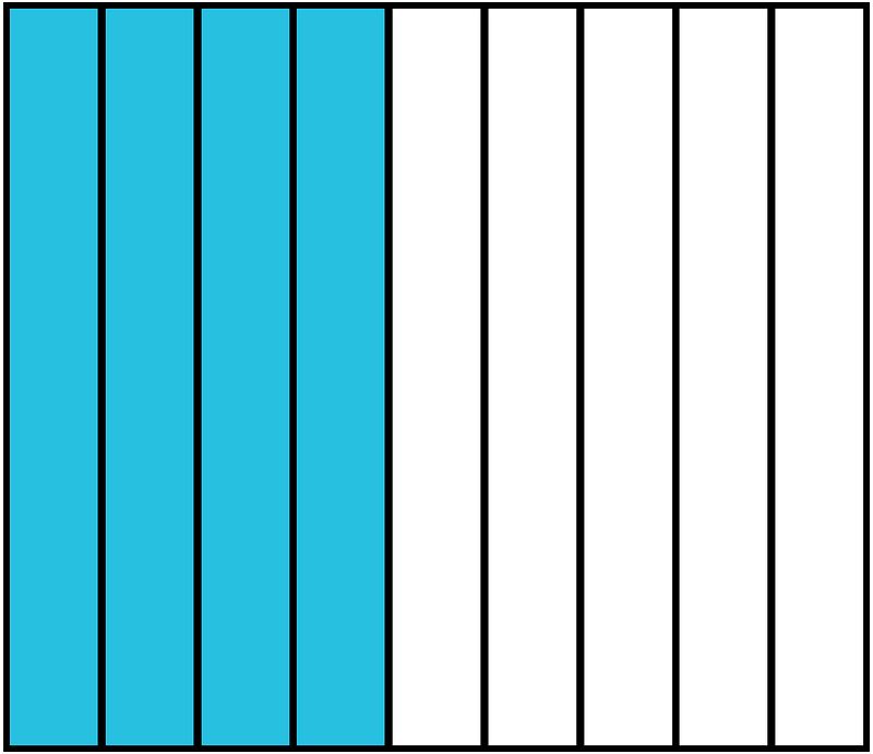 Cerulean-Blue Rectangle Fraction 4:9