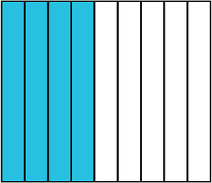 Cerulean-Blue Rectangle Fraction 4:9