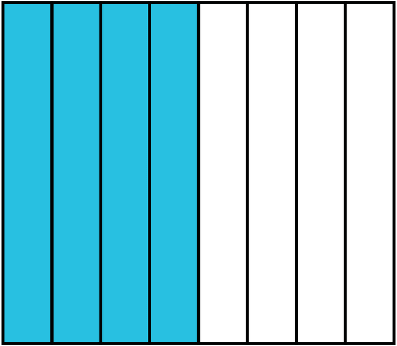 Cerulean-Blue Rectangle Fraction 4:8