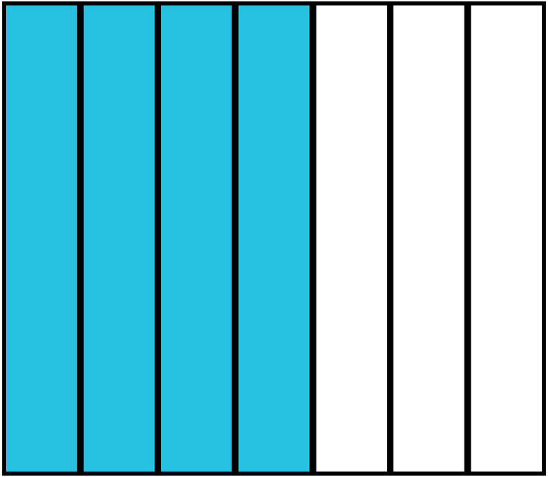 Cerulean-Blue Rectangle Fraction 4:7