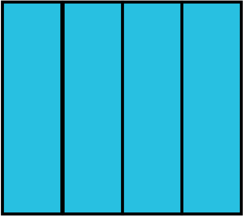 Cerulean-Blue Rectangle Fraction 4:4