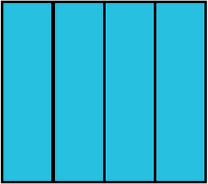 Cerulean-Blue Rectangle Fraction 4:4