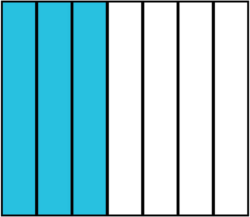 Cerulean-Blue Rectangle Fraction 3:7