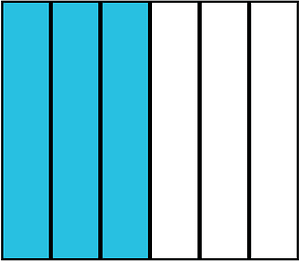 Cerulean-Blue Rectangle Fraction 3:6