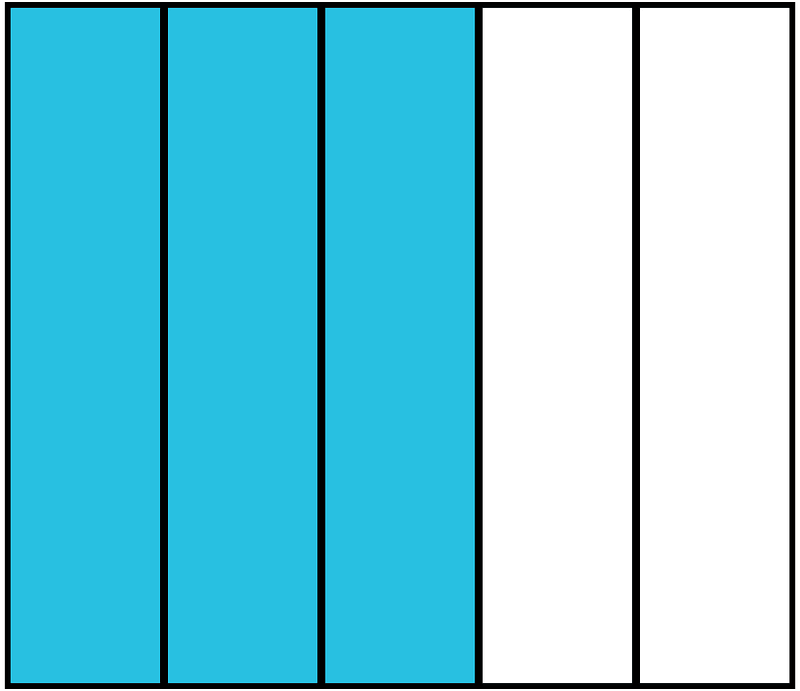 Cerulean-Blue Rectangle Fraction 3:5