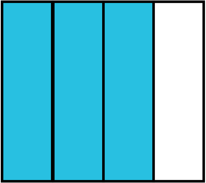 Cerulean-Blue Rectangle Fraction 3:4