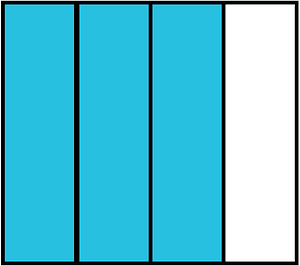 Cerulean-Blue Rectangle Fraction 3:4