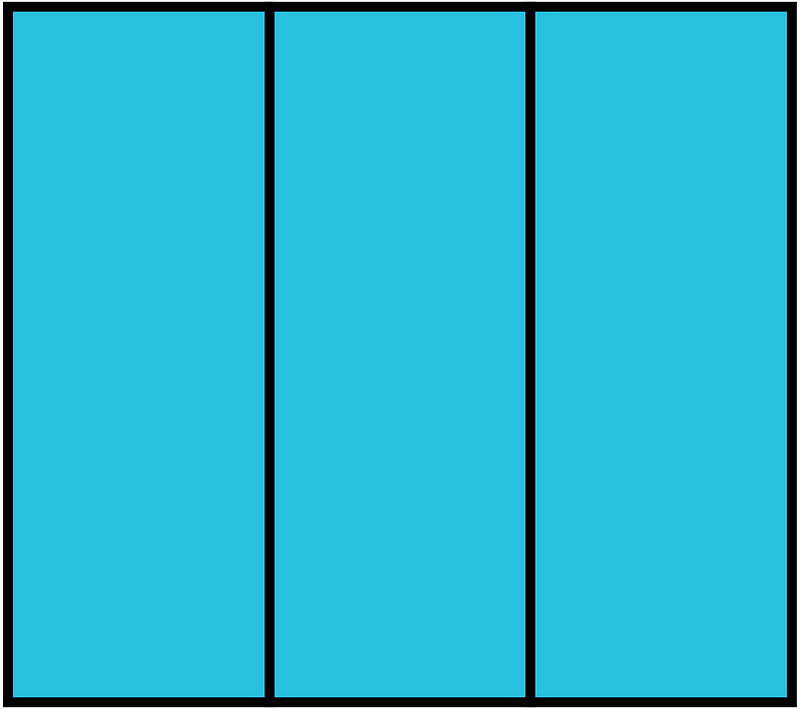 Cerulean-Blue Rectangle Fraction 3:3