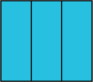Cerulean-Blue Rectangle Fraction 3:3