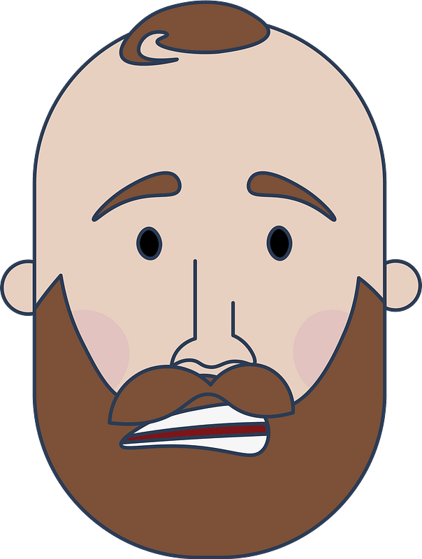Bearded man head