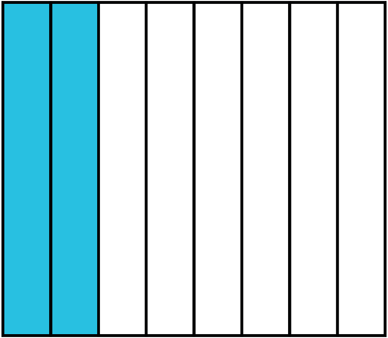 Cerulean-Blue Rectangle Fraction 2:8