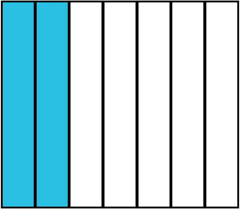Cerulean-Blue Rectangle Fraction 2:7