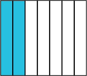 Cerulean-Blue Rectangle Fraction 2:7
