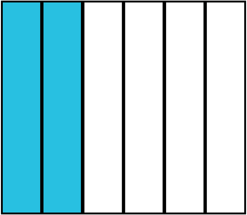 Cerulean-Blue Rectangle Fraction 2:6