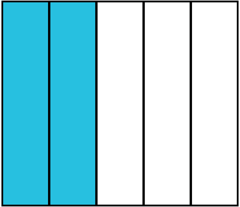 Cerulean-Blue Rectangle Fraction 2:5