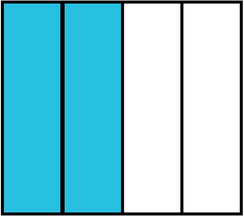 Cerulean-Blue Rectangle Fraction 2:4