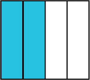 Cerulean-Blue Rectangle Fraction 2:4