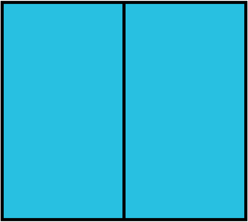 Cerulean-Blue Rectangle Fraction 2:2