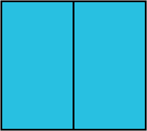 Cerulean-Blue Rectangle Fraction 2:2