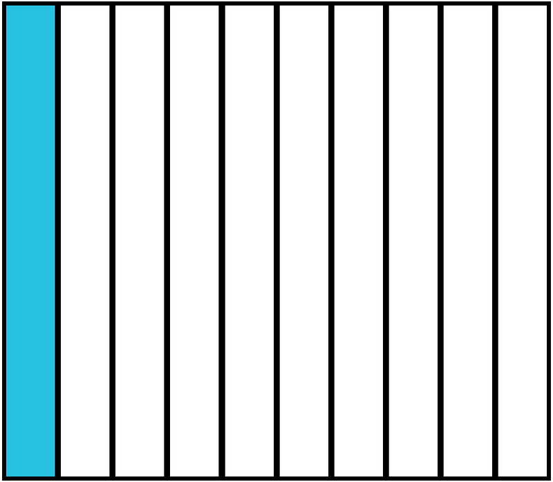 Cerulean-Blue Rectangle Fraction 1:10