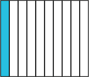 Cerulean-Blue Rectangle Fraction 1:10