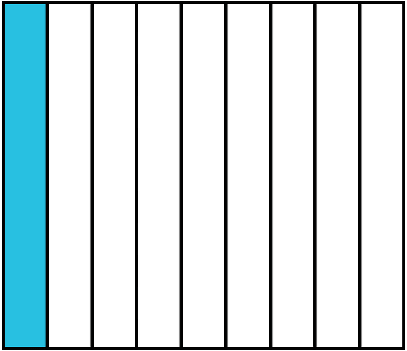 Cerulean-Blue Rectangle Fraction 1:9