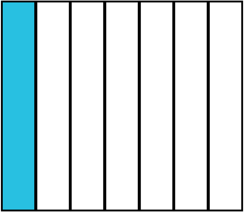 Cerulean-Blue Rectangle Fraction 1:7