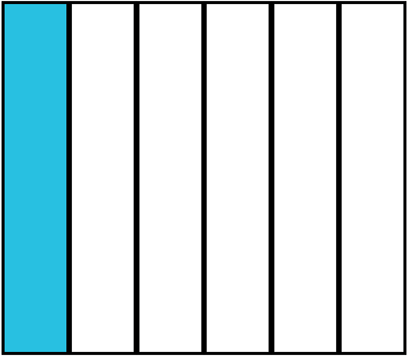 Cerulean-Blue Rectangle Fraction 1:6