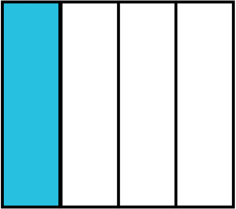 Cerulean-Blue Rectangle Fraction 1:4