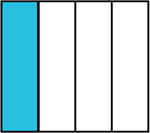 Cerulean-Blue Rectangle Fraction 1:4