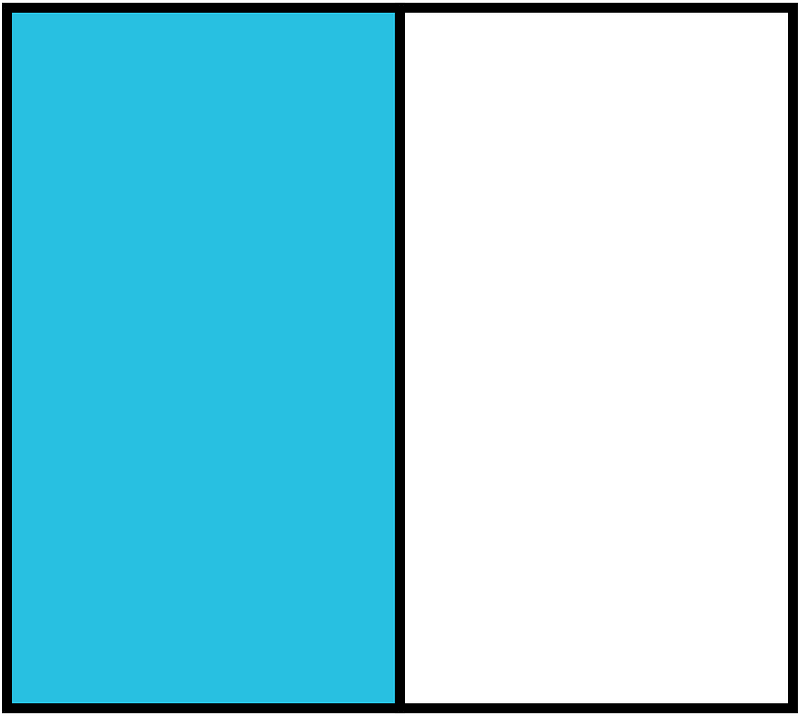 Cerulean-Blue Rectangle Fraction 1:2