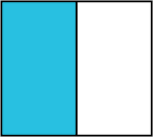 Cerulean-Blue Rectangle Fraction 1:2