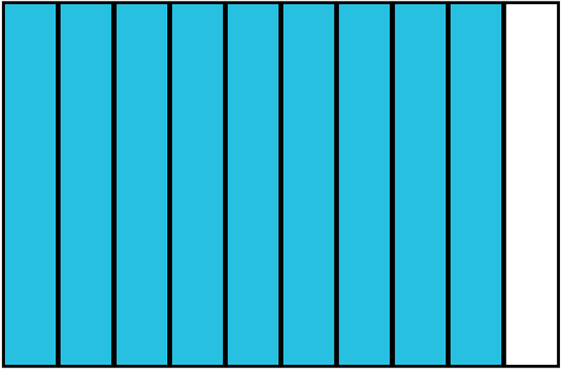 Cerulean-Blue Rectangle Fraction 9:10