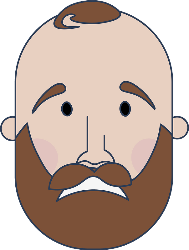 Bearded man head