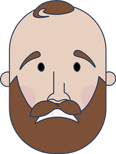 Bearded man head