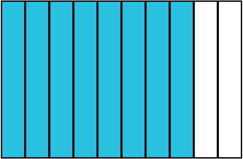 Cerulean-Blue Rectangle Fraction 8:10