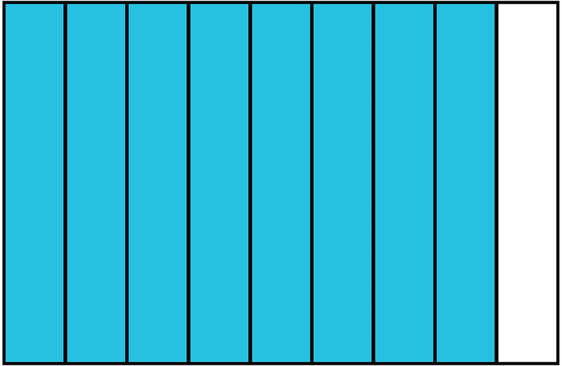 Cerulean-Blue Rectangle Fraction 8:9