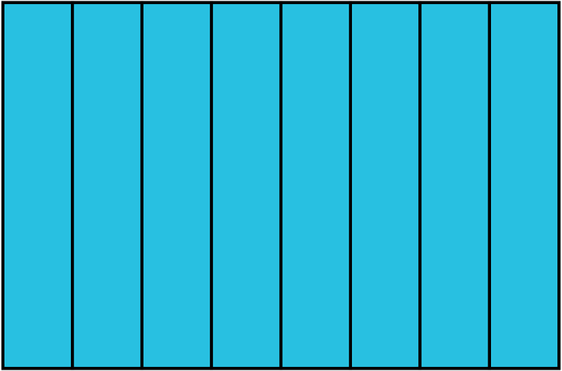 Cerulean-Blue Rectangle Fraction 8:8