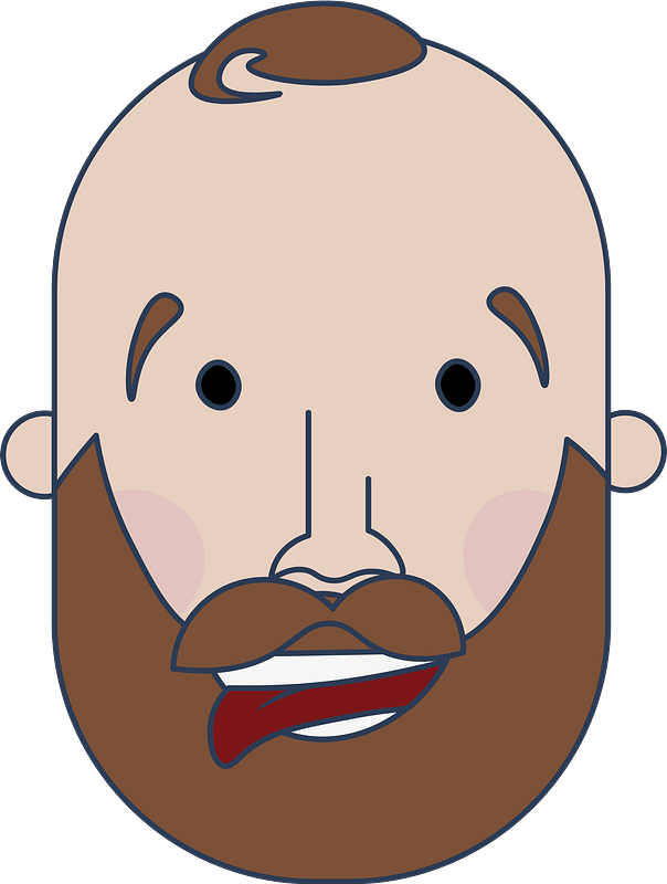 Bearded man head