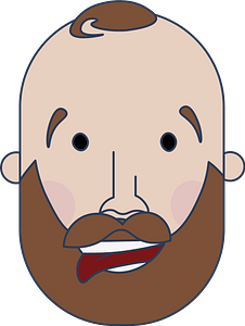 Bearded man head