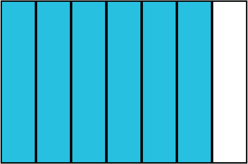 Cerulean-Blue Rectangle Fraction 6:7