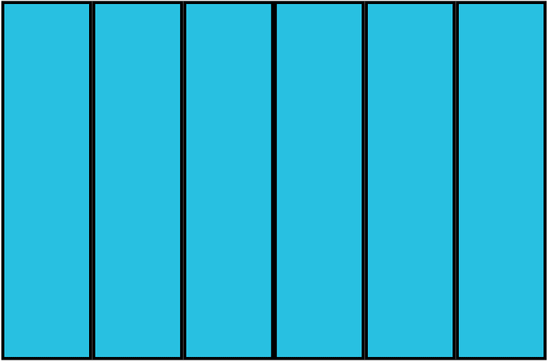 Cerulean-Blue Rectangle Fraction 6:6