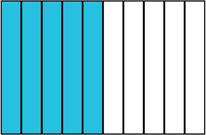 Cerulean-Blue Rectangle Fraction 5:10