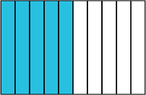 Cerulean-Blue Rectangle Fraction 5:10