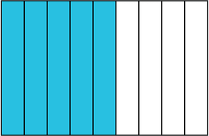 Cerulean-Blue Rectangle Fraction 5:9